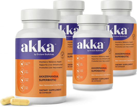 AKKA Akkermansia Probiotic, Liver Cleanse, Detox & Repair, Non-GMO 60 Caps
